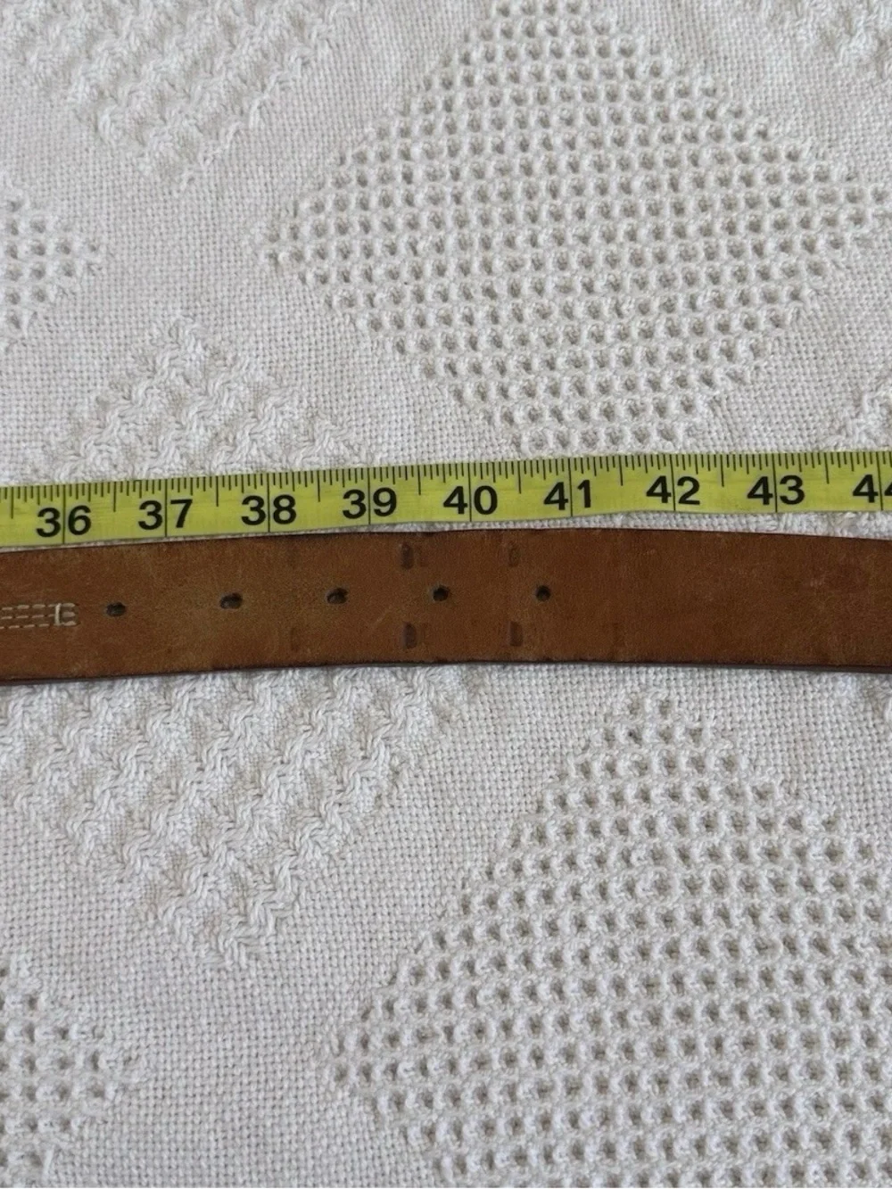 VTG Carhartt Cowhide Leather Belt Silver C Logo Buckle Brown Nubuck L 40 WA011